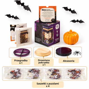 Fioletowy słoik w leśne kwiaty – Peace Potion puzzle 3D - produkt 4