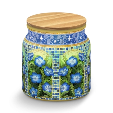 Słoik w niebieskie kwiaty i mozaikę – The Baby Blue Eyes puzzle 3D