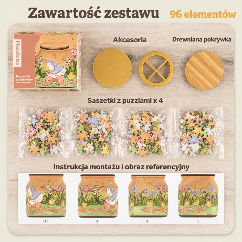 Słoik z kaczką i kaczątkami – The Dreamy Duck puzzle 3D - produkt wyplatamy.pl 5