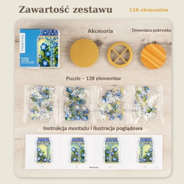 Duży słoik w niebieskie kwiaty i mozaikę – The Baby Blue Eyes puzzle 3D - produkt 5