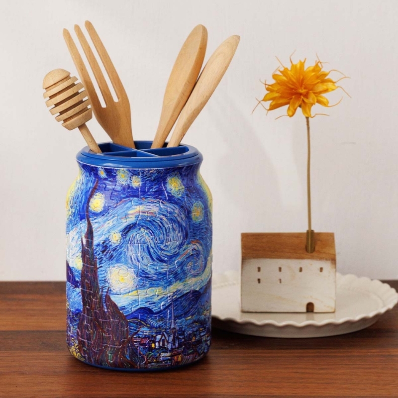 Słoik z Gwiaździstą nocą Van Gogha – The Starry Night puzzle 3D - produkt wyplatamy.pl 2