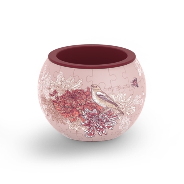 Doniczka z ptakami i kwiatami – Singing Birds and Flowers puzzle 3D - produkt 3