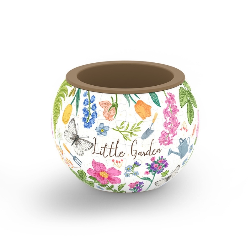 Doniczka w kwiaty i motyle – Little Garden puzzle 3D - produkt wyplatamy.pl 3