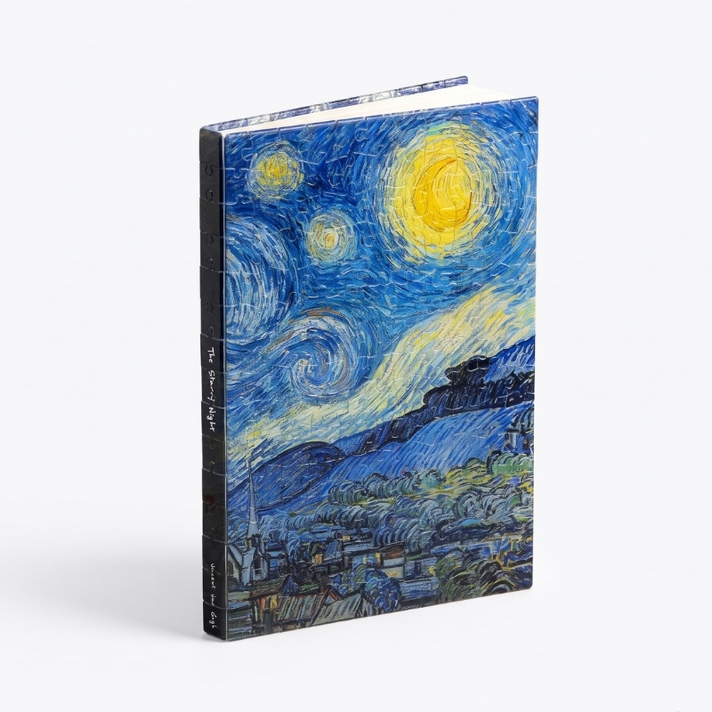 Notes A5 z okładką z puzzli – Gwiaździsta noc Van Gogha (The Starry Night) - produkt wyplatamy.pl 3