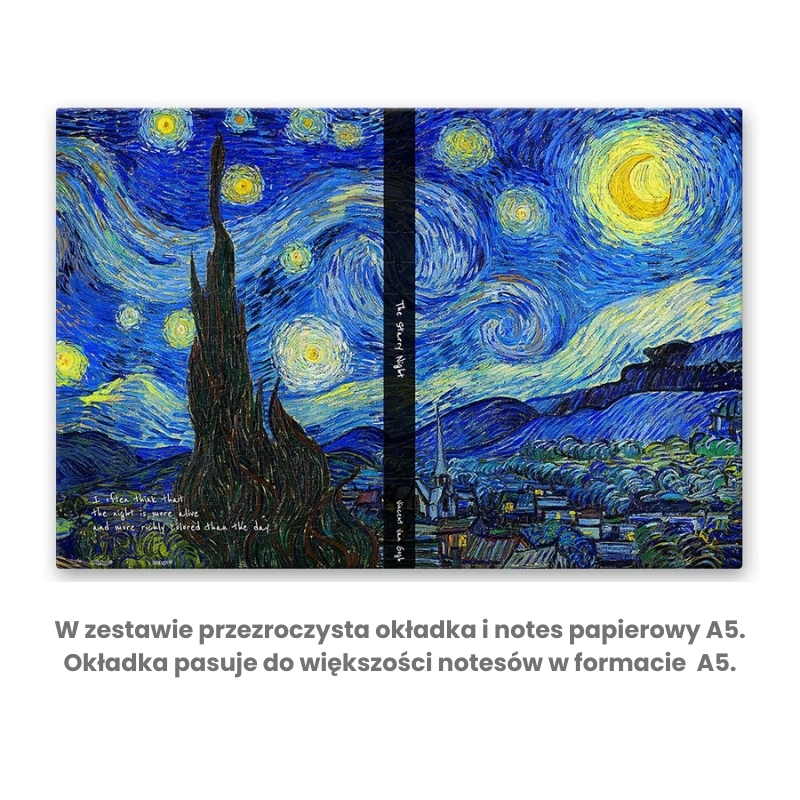 Notes A5 z okładką z puzzli – Gwiaździsta noc Van Gogha (The Starry Night) - produkt wyplatamy.pl 5