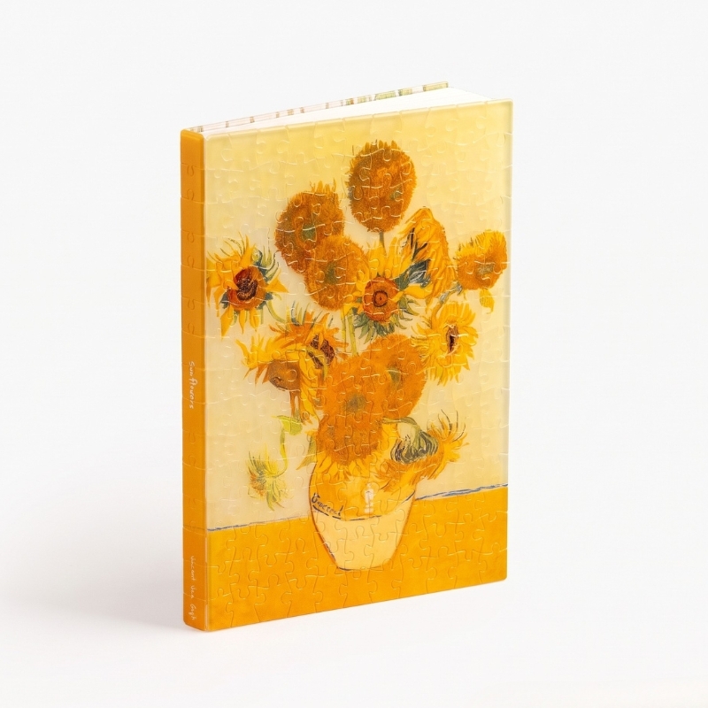 Notes A5 z okładką z puzzli – Słoneczniki Van Gogha (Sunflowers) - produkt wyplatamy.pl 3