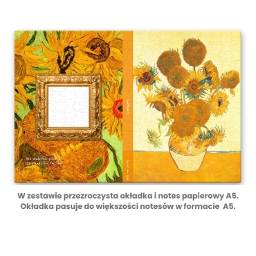 Notes A5 z okładką z puzzli – Słoneczniki Van Gogha (Sunflowers) - produkt 4