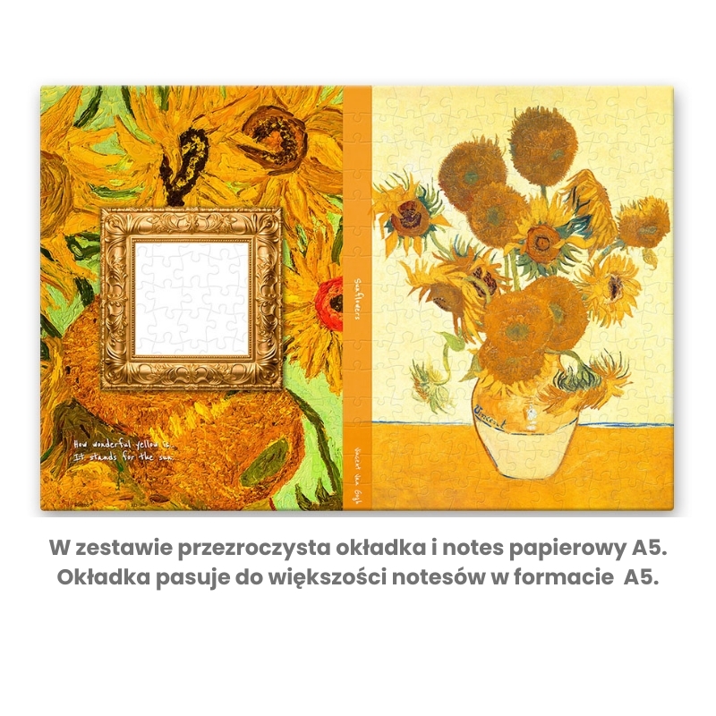 Notes A5 z okładką z puzzli – Słoneczniki Van Gogha (Sunflowers) - produkt wyplatamy.pl 4