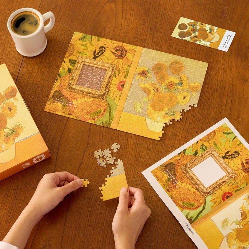 Notes A5 z okładką z puzzli – Słoneczniki Van Gogha (Sunflowers) - produkt wyplatamy.pl 2
