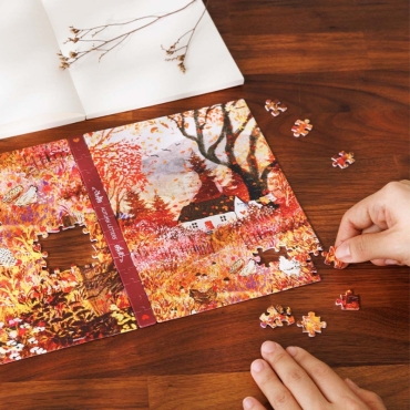 Notes A5 z okładką z puzzli – Jesienne listy, Laivi Põder (Autumn Letters) - produkt 3