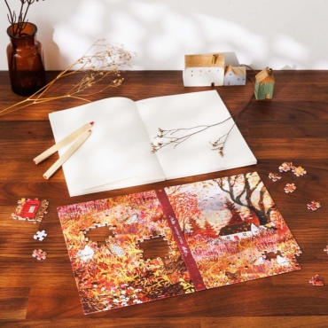 Notes A5 z okładką z puzzli – Jesienne listy, Laivi Põder (Autumn Letters) - produkt 2