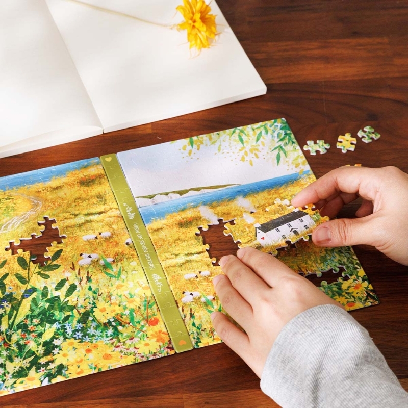 Notes A5 z okładką z puzzli – Klify Seven Sisters, Laivi Põder (View of Seven Sisters) - produkt wyplatamy.pl 3