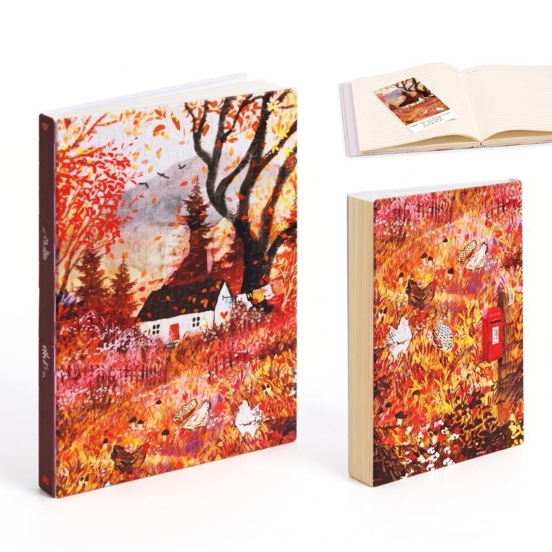 Notes A5 z okładką z puzzli – Jesienne listy, Laivi Põder (Autumn Letters) - produkt wyplatamy.pl 1