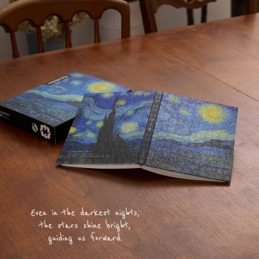 Notes A5 z okładką z puzzli – Gwiaździsta noc Van Gogha (The Starry Night) - produkt 2