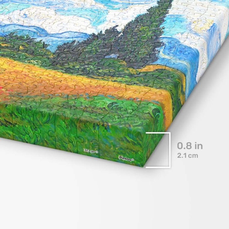 Obraz z puzzli – Pole pszenicy z cyprysami (Van Gogh) - produkt wyplatamy.pl 3