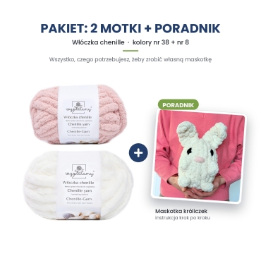 Króliczek z chenille - włóczka + poradnik