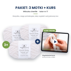 Kurs wyplatania koca + 3 motki chenille nr 17