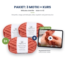 Kurs wyplatania koca + 3 motki chenille nr 43