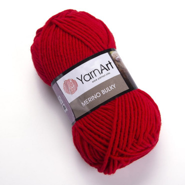 Włóczka YarnArt Merino Bulky 156 ognista czerwień
