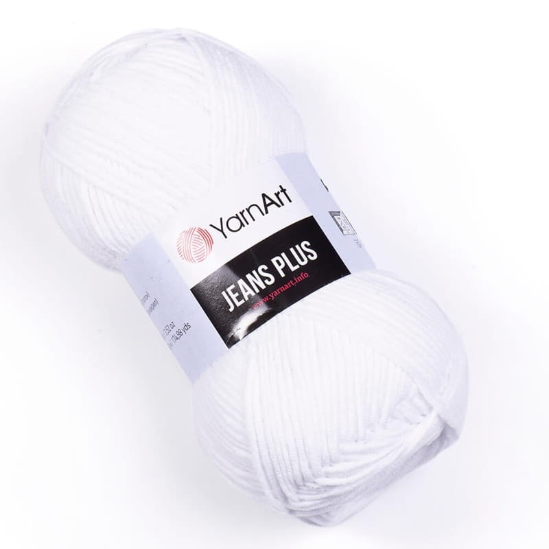 Włóczka YarnArt Jeans Plus 62 śnieżnobiały - produkt wyplatamy.pl 1