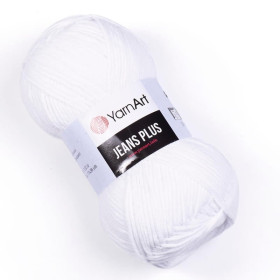 Włóczka YarnArt Jeans Plus 62 śnieżnobiały