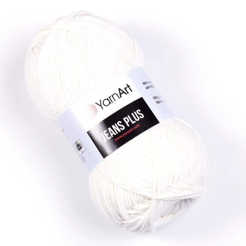 Włóczka YarnArt Jeans Plus 01 biel - produkt wyplatamy.pl 1