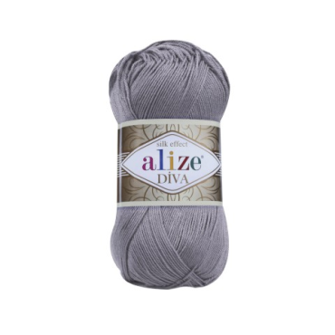 Włóczka Alize Diva 348 ciemny szary