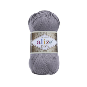 Włóczka Alize Diva 348 ciemny szary