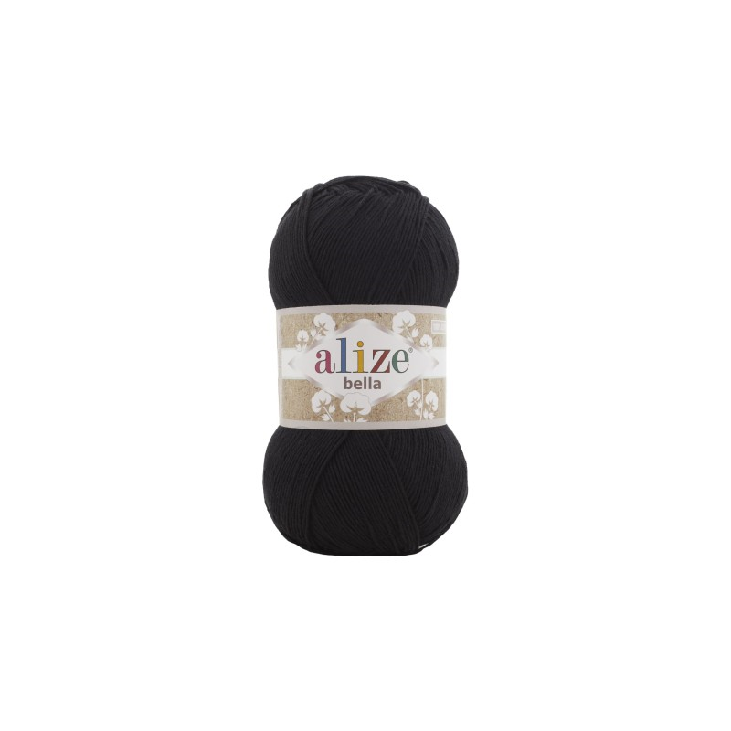 Włóczka Alize Bella 060 czarny - produkt wyplatamy.pl 1