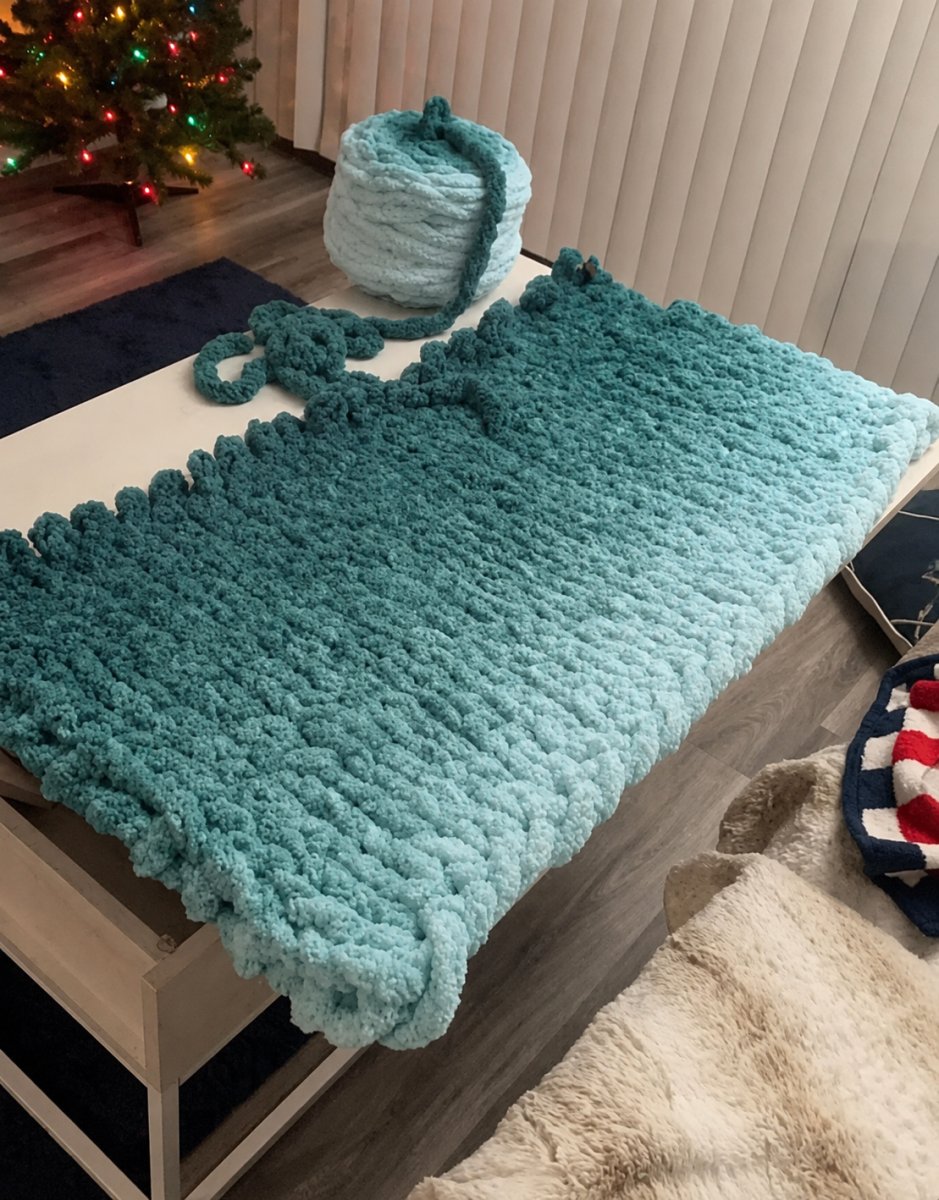 Włóczka chenille OMBRE kolor nr 753 - 600g – Inspiracja nr. 4