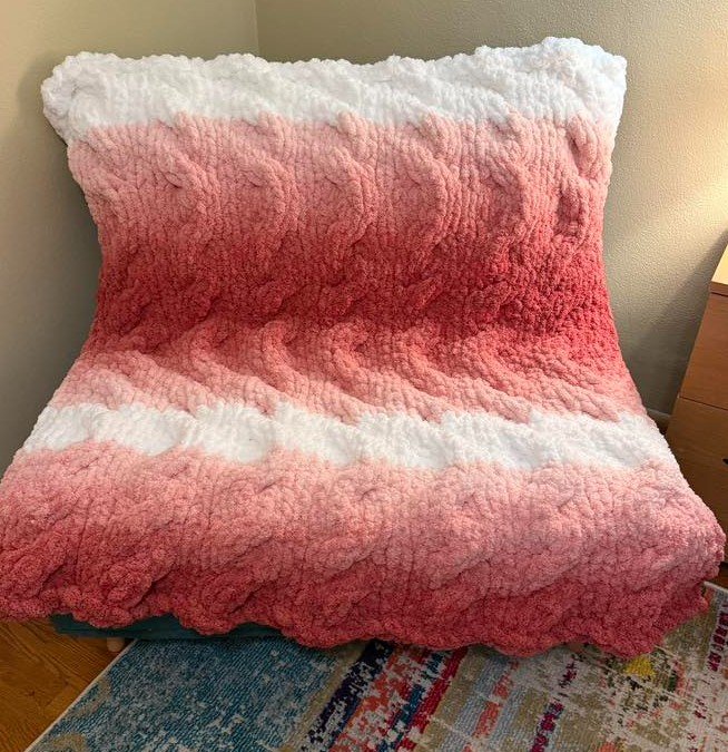 Włóczka chenille OMBRE kolor nr 70 - 600g – Inspiracja nr. 1