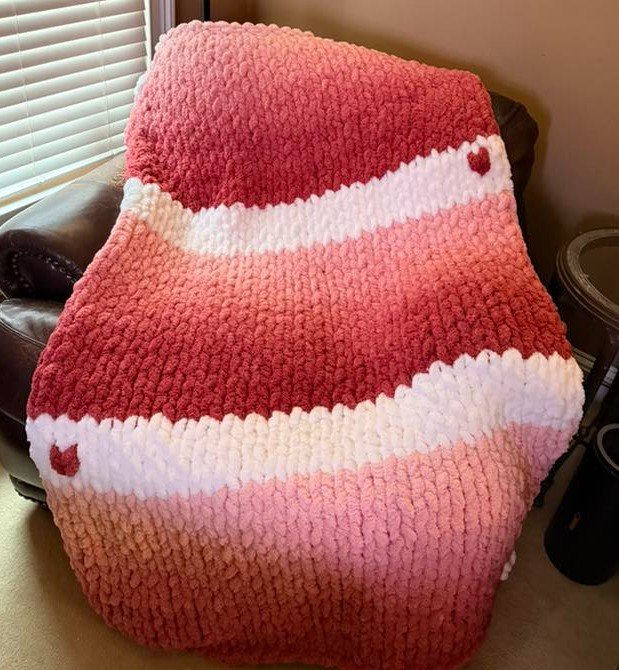 Włóczka chenille OMBRE kolor nr 70 - 600g – Inspiracja nr. 4
