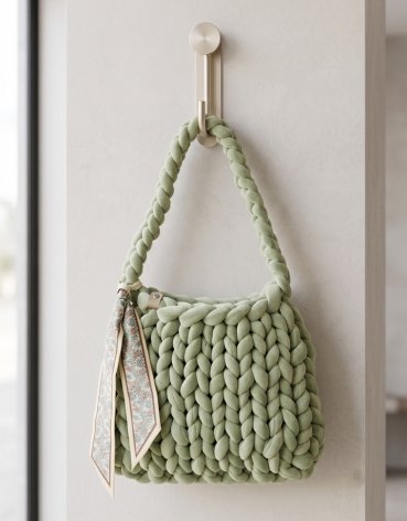 Włóczka FlowerYarn Crocus Szałwiowy 500g – gruba włóczka do torebek i dekoracji DIY – Inspiracja nr. 2
