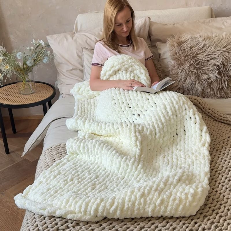 How to make a blanket with chunky yarn