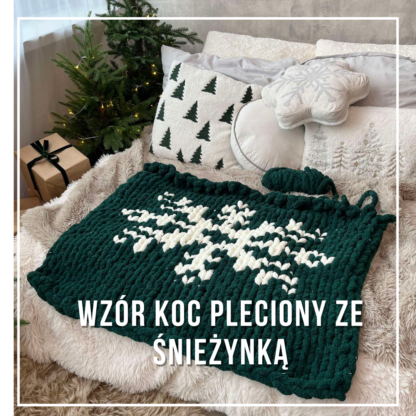 Wzór koca z motywem śnieżynki