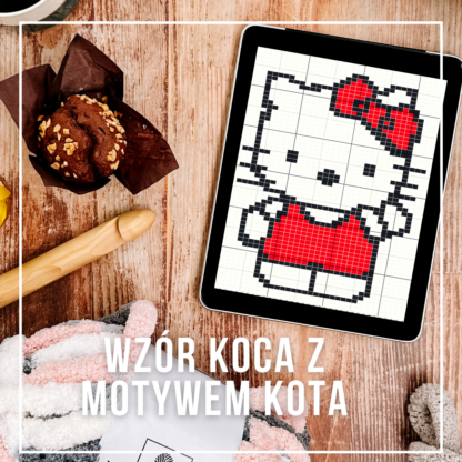 Wzór na koc z motywem kota