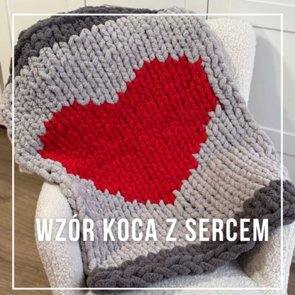 Wzór na koc z motywem serca